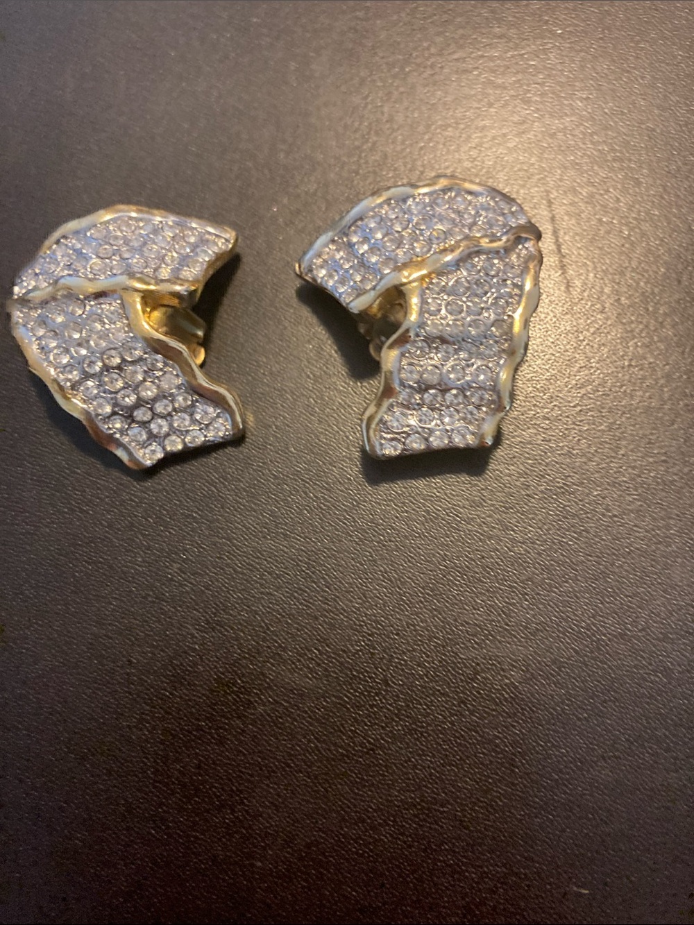 Gold-Tone Pave Crystal Clip-On Earrings - Sparkling Gold